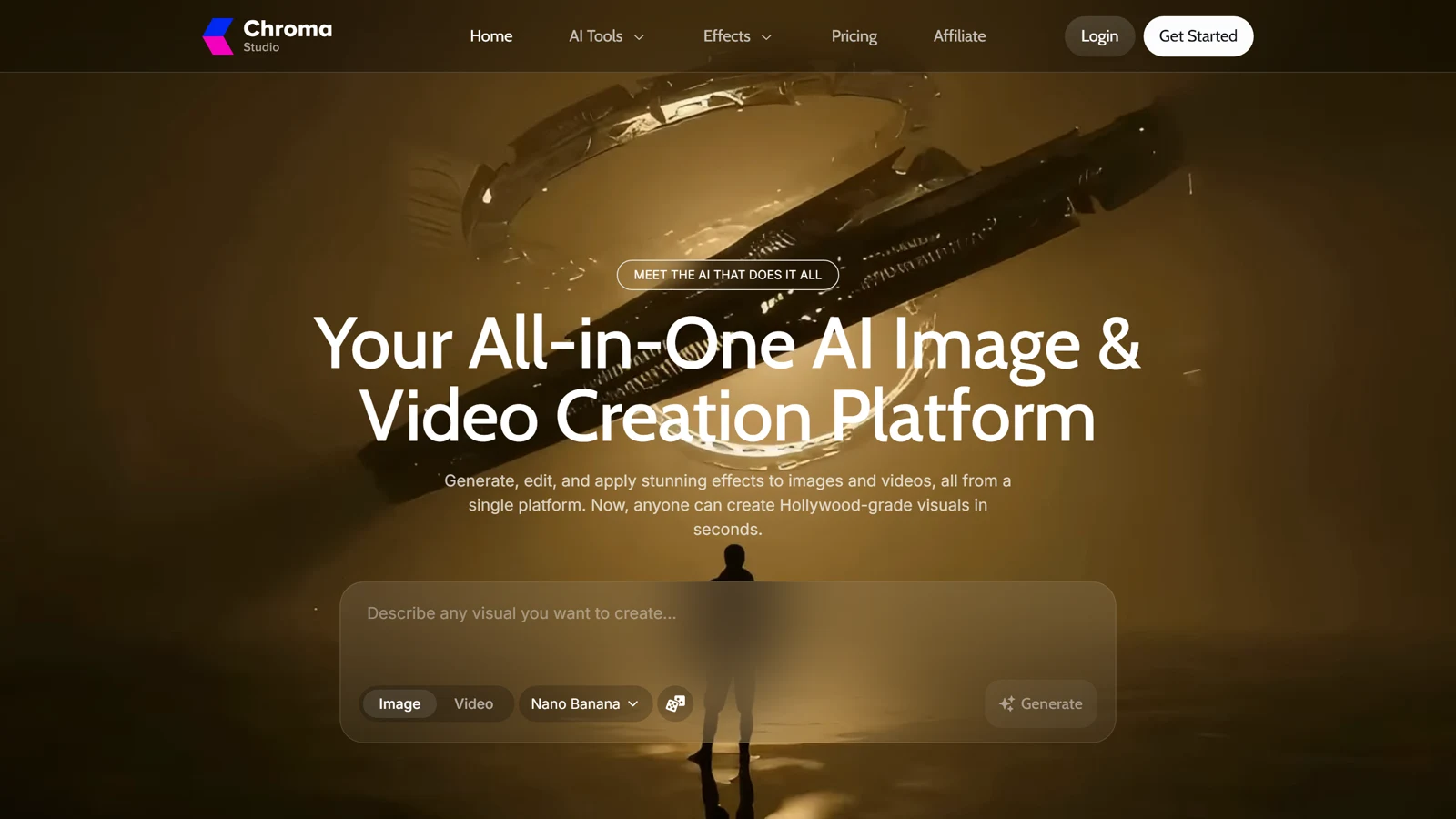 The Chroma Studio homepage as it appeared when we reviewed it